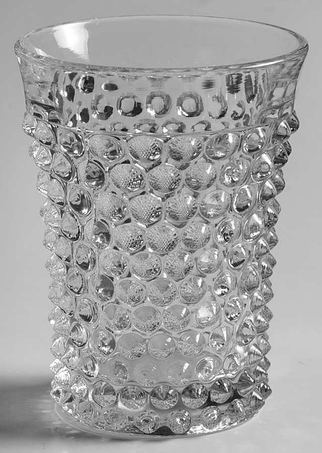 Hobnail Clear (Pressed) Flat Juice Glass by Duncan & Miller-1