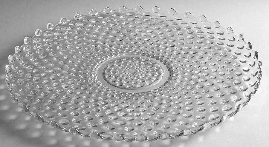 Hobnail Clear (Pressed) Large Torte Plate by Duncan & Miller-1