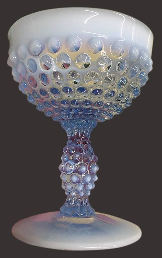Hobnail Blue (Opalescent) Champagne/Tall Sherbet by Duncan & Miller-1