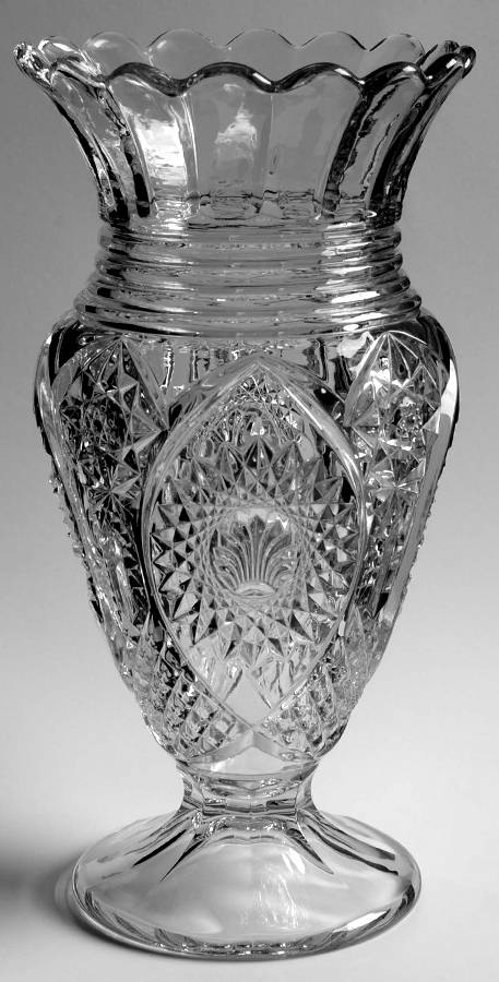 Homestead Clear 12" Footed Vase by Duncan & Miller-1