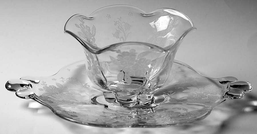 Language of Flowers Mayonnaise Bowl and Underplate by Duncan & Miller-1