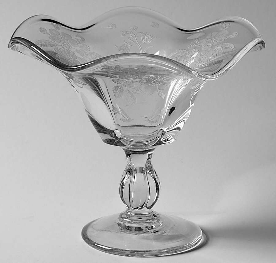 Language of Flowers Round Compote (Height X Width) by Duncan & Miller-1