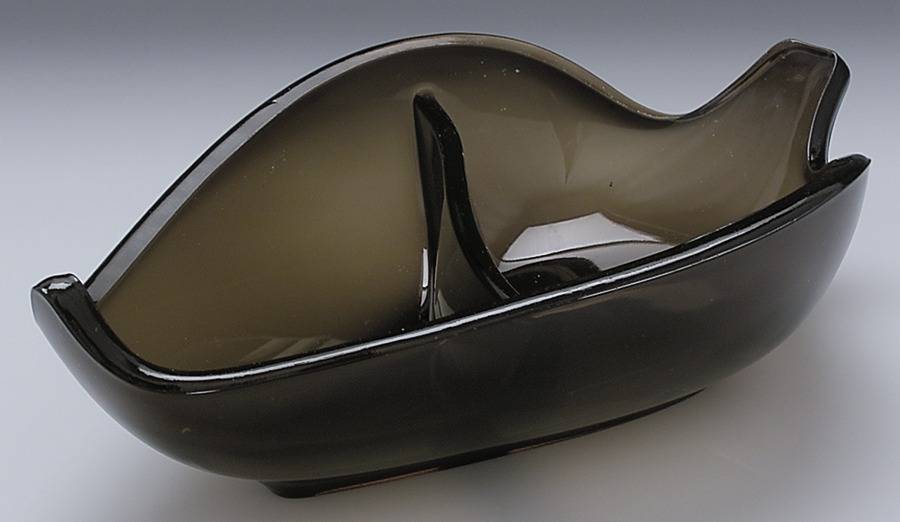 Laguna Teakwood Brown Divided Mayonnaise Bowl Only by Duncan & Miller-1