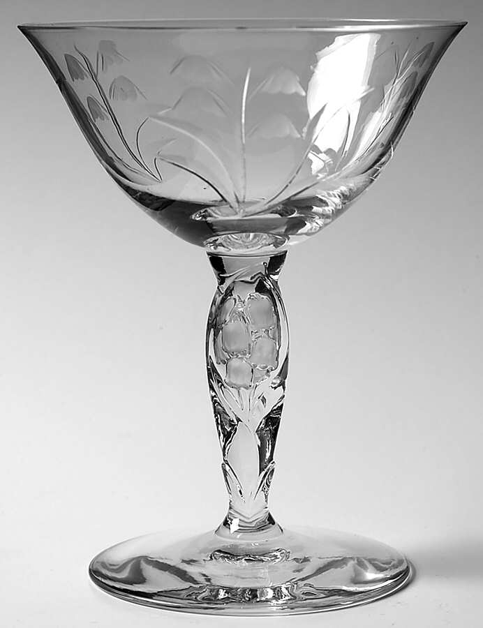 Lily of The Valley (Cut) Champagne/Tall Sherbet by Duncan & Miller-1
