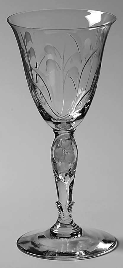 Lily of The Valley (Cut) Wine Glass by Duncan & Miller-1