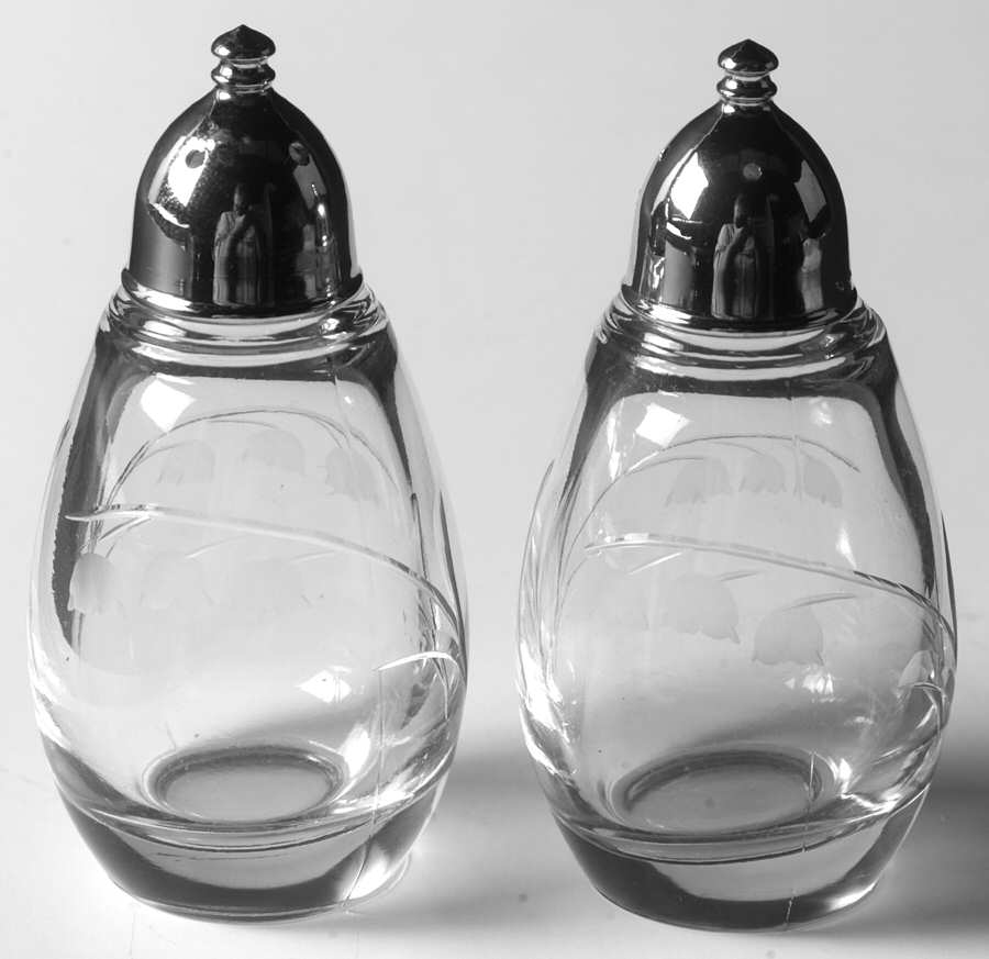 Lily of The Valley (Cut) Shaker Set w/Metal Lids by Duncan & Miller-1