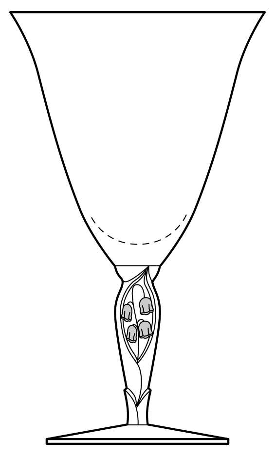 Lily of The Valley Water Goblet by Duncan & Miller-1