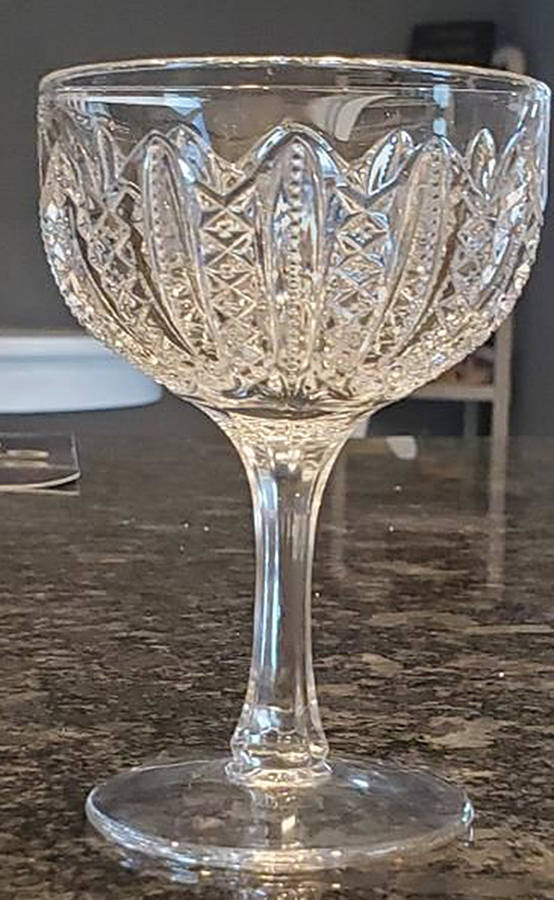 Mardi Gras Clear (Pressed) Champagne/Tall Sherbet by Duncan & Miller-1