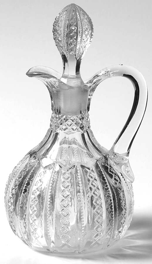 Mardi Gras Clear (Pressed) Cruet & Stopper by Duncan & Miller-1