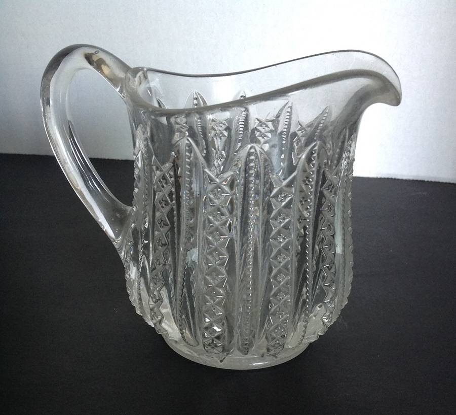 Mardi Gras Clear (Pressed) Creamer by Duncan & Miller-1