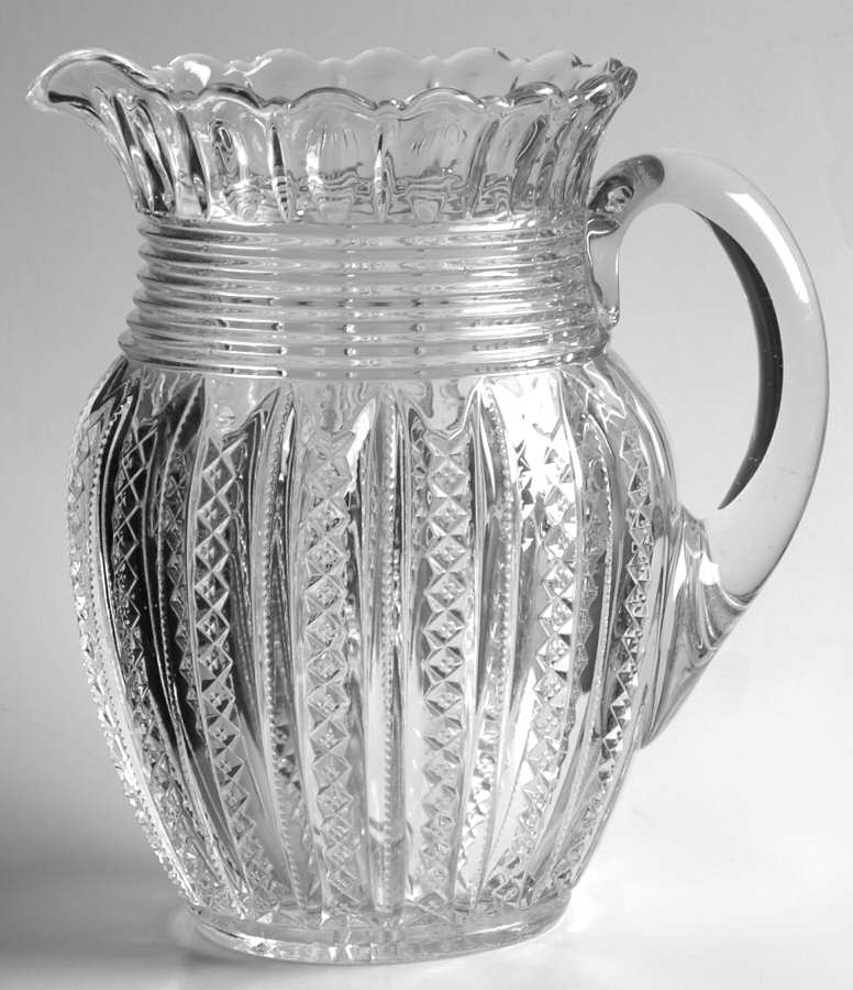Mardi Gras Clear (Pressed) 64 Oz Pitcher by Duncan & Miller-1