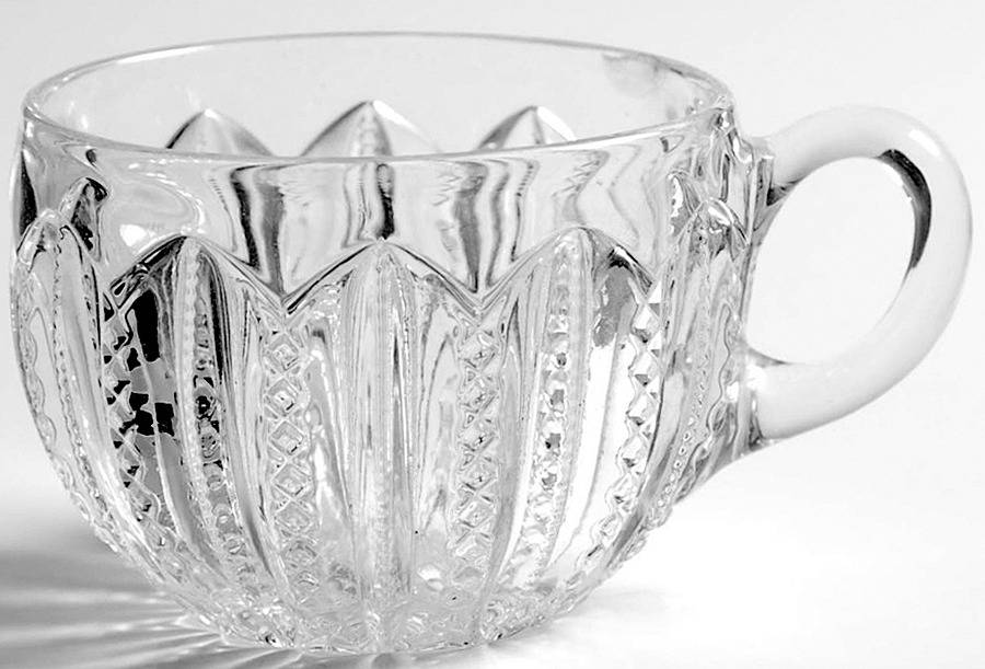 Mardi Gras Clear (Pressed) Cup/Punch for Cup&Saucer/Punch Set by Duncan & Miller-1