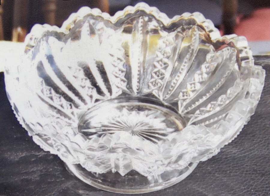Mardi Gras Clear (Pressed) 4" Round Bowl by Duncan & Miller-1