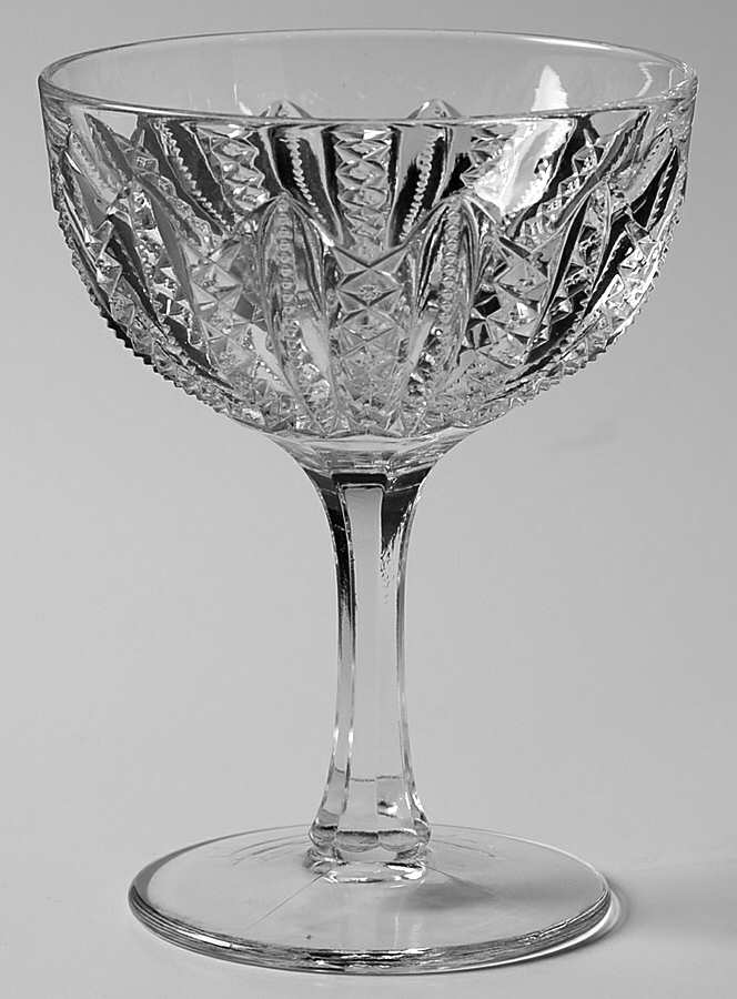 Mardi Gras Clear (Pressed) Champagne/Tall Sherbet by Duncan & Miller-1