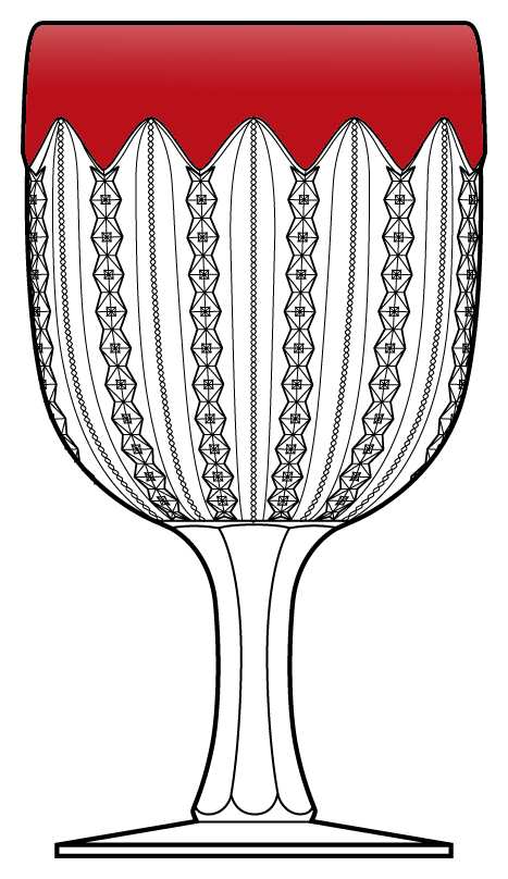 Mardi Gras Ruby Flash Water Goblet by Duncan & Miller-1