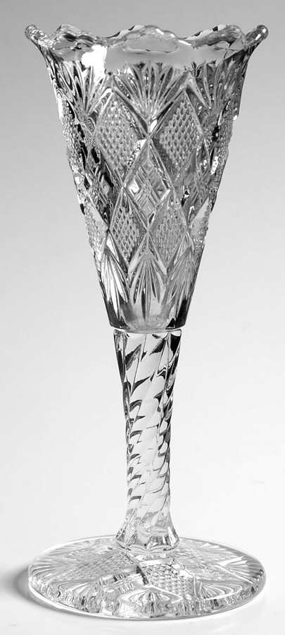 Panelled Diamond & Quartered Block  6" Bud Vase by Duncan & Miller-1