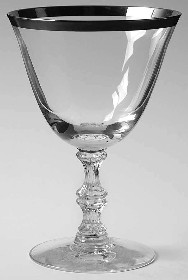Platinum Band Water Goblet by Duncan & Miller-1