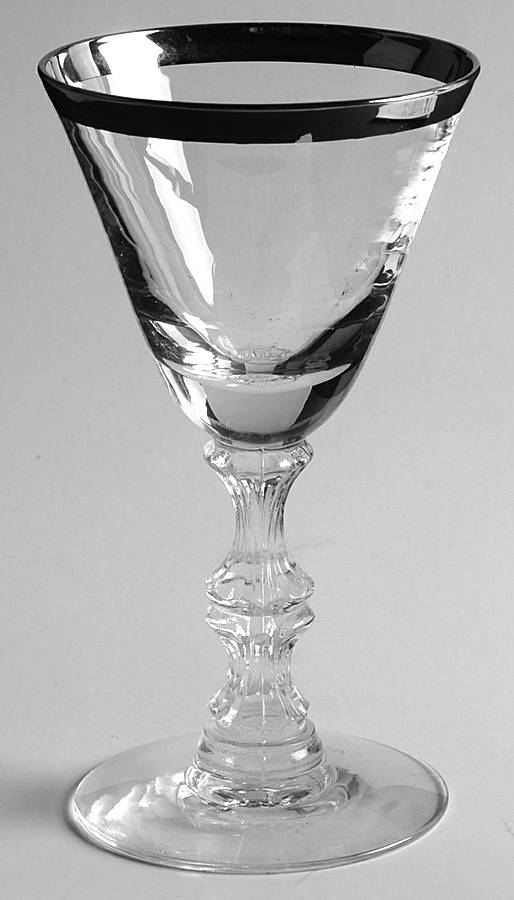 Platinum Band Wine Glass by Duncan & Miller-1