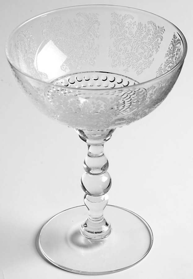 Royal Lace Clear (Etched) Champagne/Tall Sherbet by Duncan & Miller-1