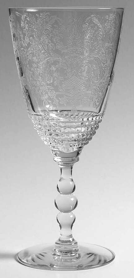 Royal Lace Clear (Etched) Water Goblet by Duncan & Miller-1