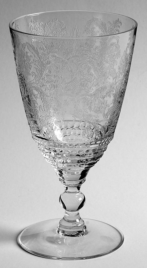 Royal Lace Clear (Etched) Low Water Goblet by Duncan & Miller-1