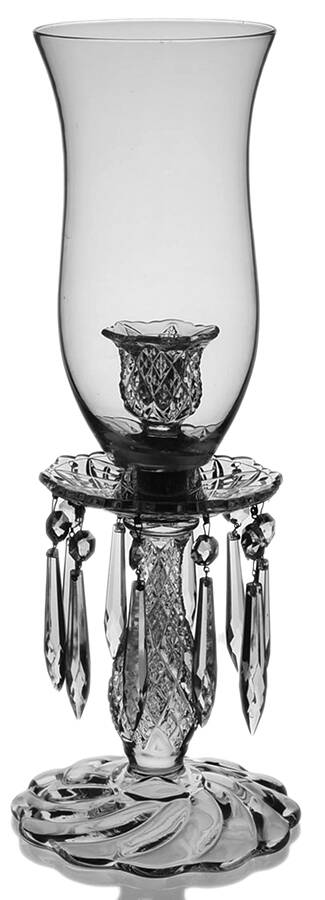 Sandwich Clear (Stem 41) Hurricane Lamp & Globe by Duncan & Miller-1
