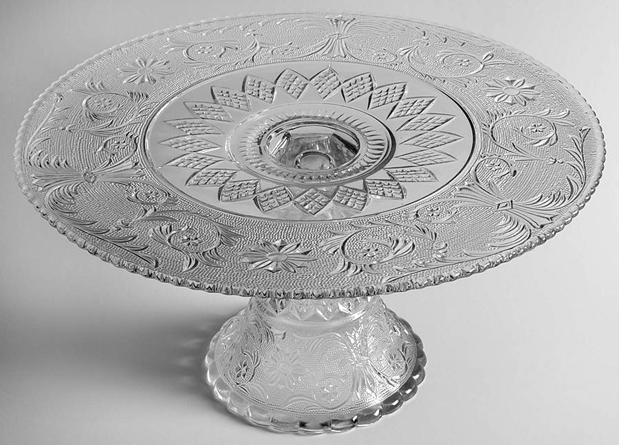 Sandwich Clear (Stem 41) 13" Diameter Pedestal Cake Stand by Duncan & Miller-1