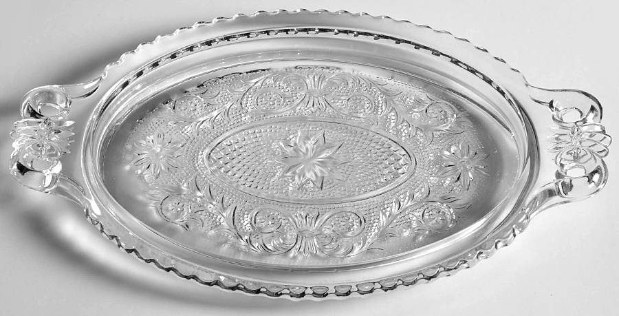 Sandwich Clear (Stem 41) Mini Creamer/Sugar, Tray Only by Duncan & Miller-1