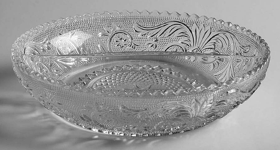 Sandwich Clear (Stem 41) 6" Round 2 Part Relish by Duncan & Miller-1