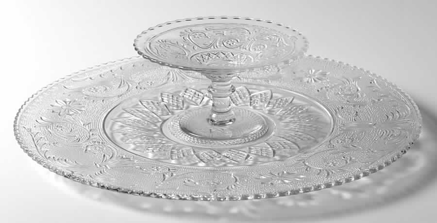 Sandwich Clear (Stem 41) Cheese & Cracker Set by Duncan & Miller-1