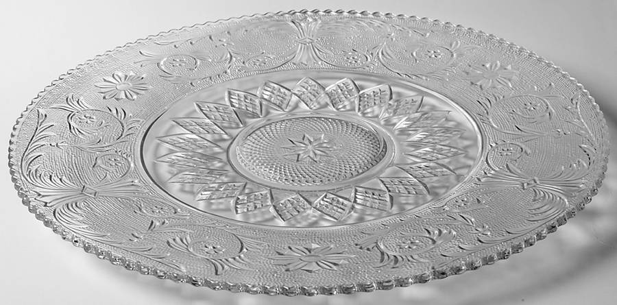 Sandwich Clear (Stem 41) Cheese & Cracker Plate No Stand by Duncan & Miller-1