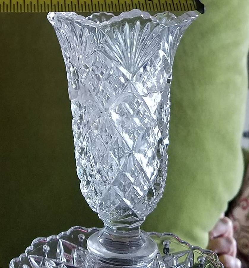 Sandwich Clear (Stem 41) 5" Peg Vase by Duncan & Miller-1