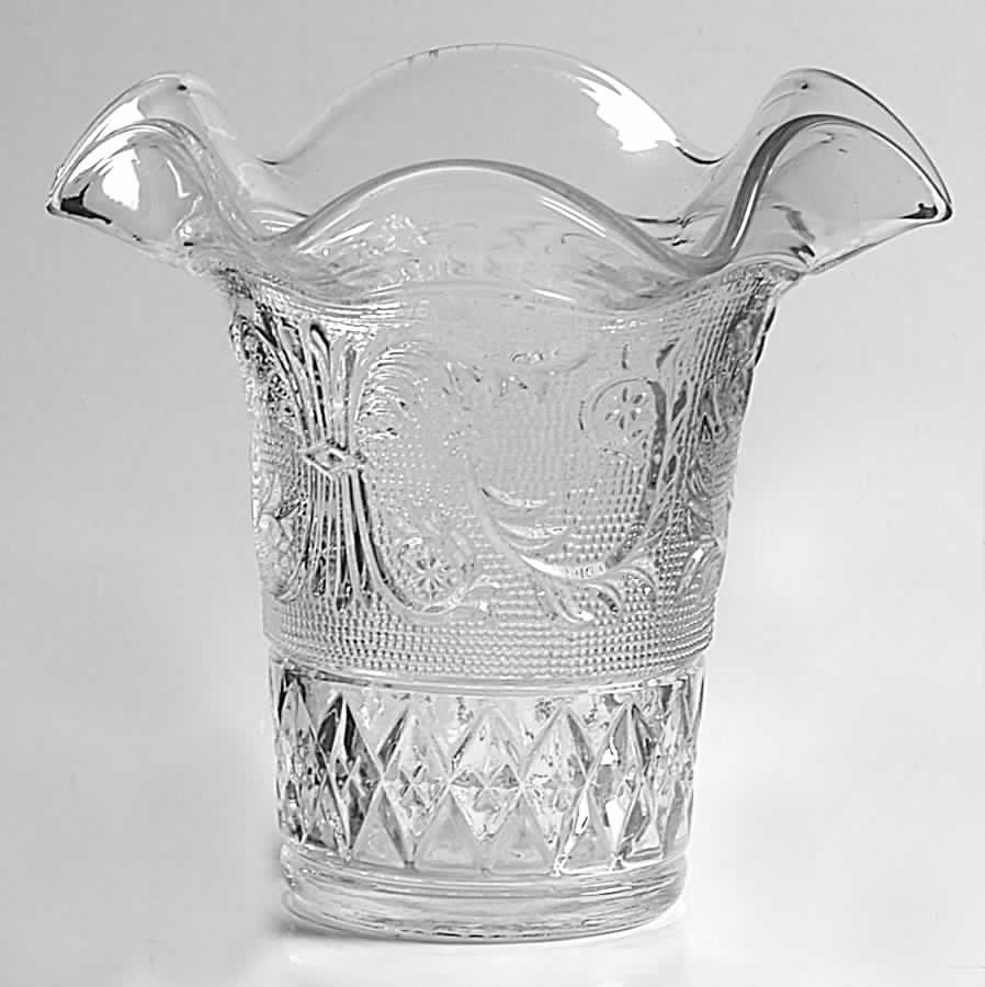 Sandwich Clear (Stem 41) Crimped Flower Vase by Duncan & Miller-1