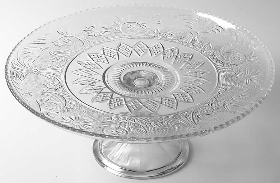 Sandwich Clear (Stem 41) 12" Diameter Cake Stand/Pedestal by Duncan & Miller-1