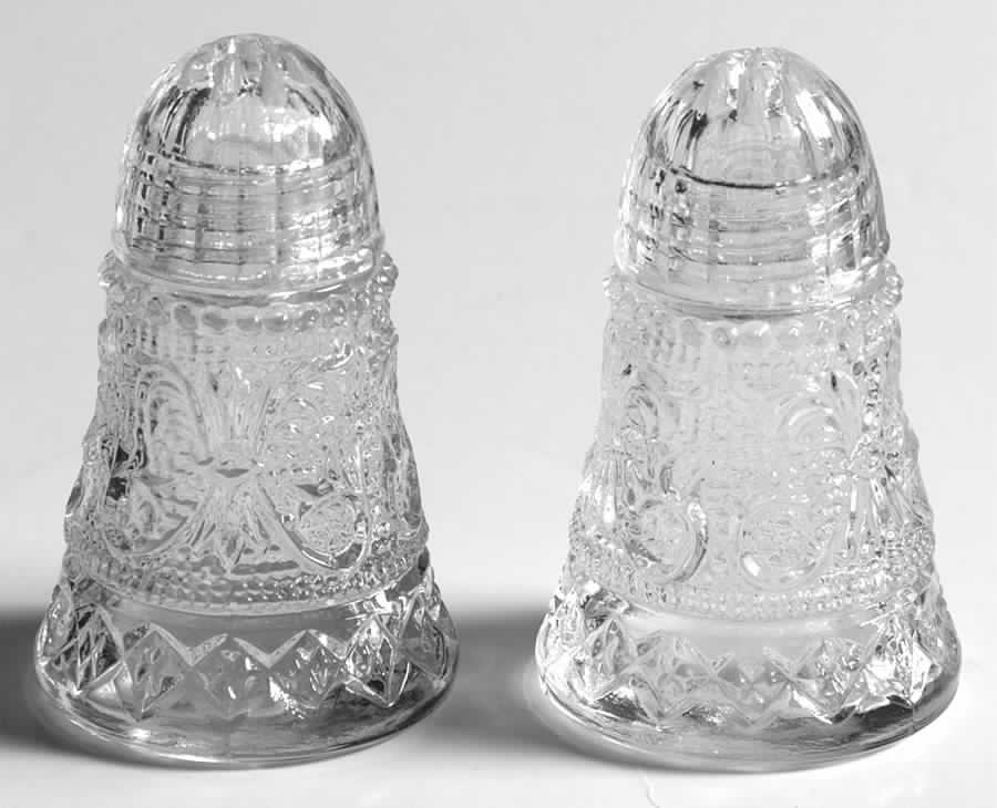 Sandwich Clear (Stem 41) Mini Shaker Set w/Glass Lids by Duncan & Miller-1