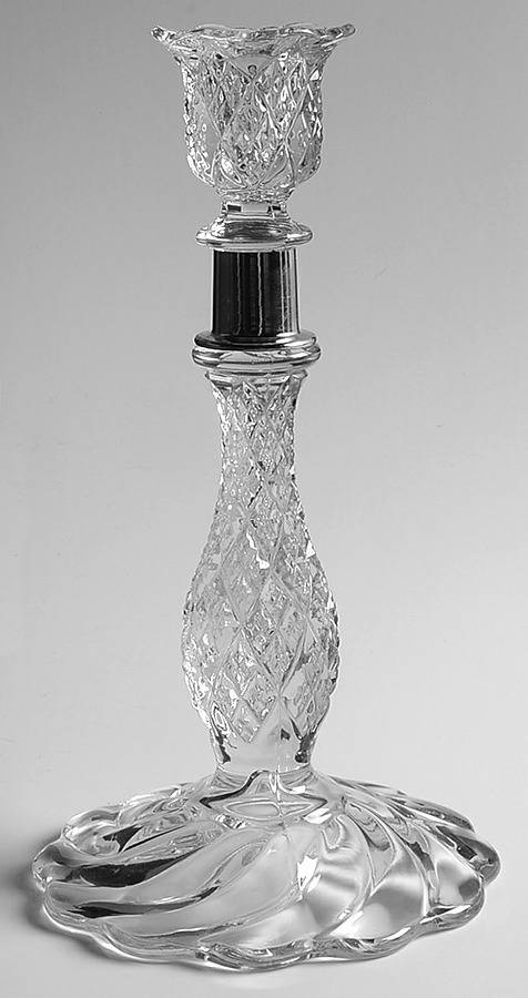 Sandwich Clear (Stem 41) 9" Candlestick W/Base,Ferrule,& Socket by Duncan & Miller-1