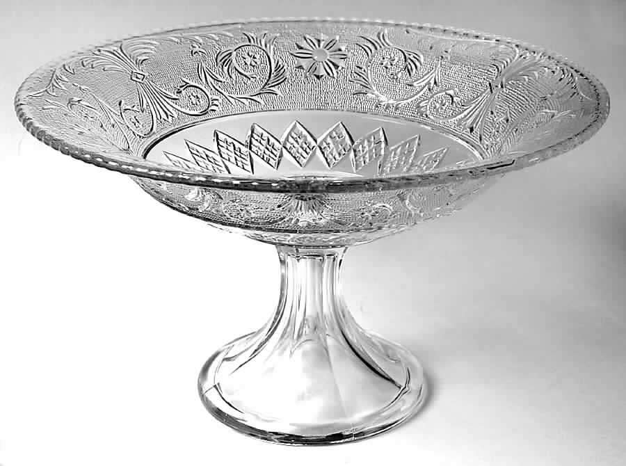 Sandwich Clear (Stem 41) Round Compote (Height X Width) by Duncan & Miller-1
