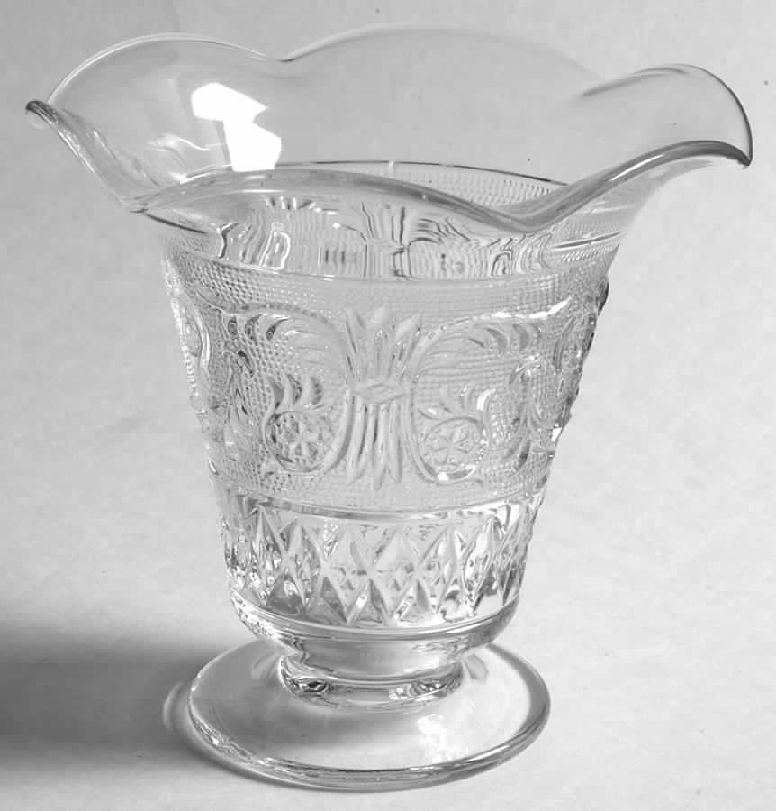 Sandwich Clear (Stem 41) 5" Crimped Vase by Duncan & Miller-1