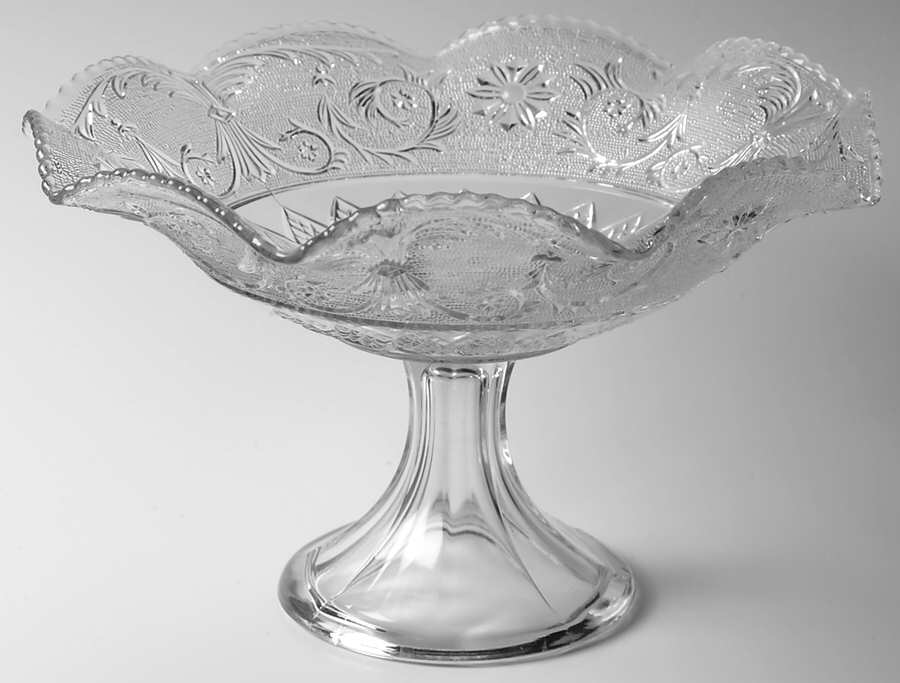 Sandwich Clear (Stem 41) Crimped Tall Compote by Duncan & Miller-1