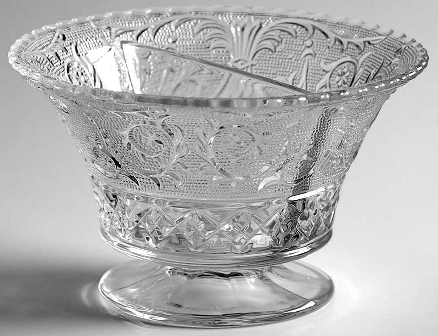 Sandwich Clear (Stem 41) Divided Mayonnaise Bowl Only by Duncan & Miller-1