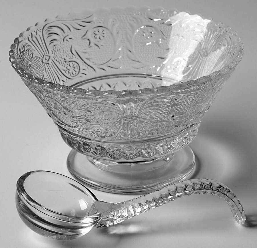 Sandwich Clear (Stem 41) Mayonnaise and Ladle by Duncan & Miller-1