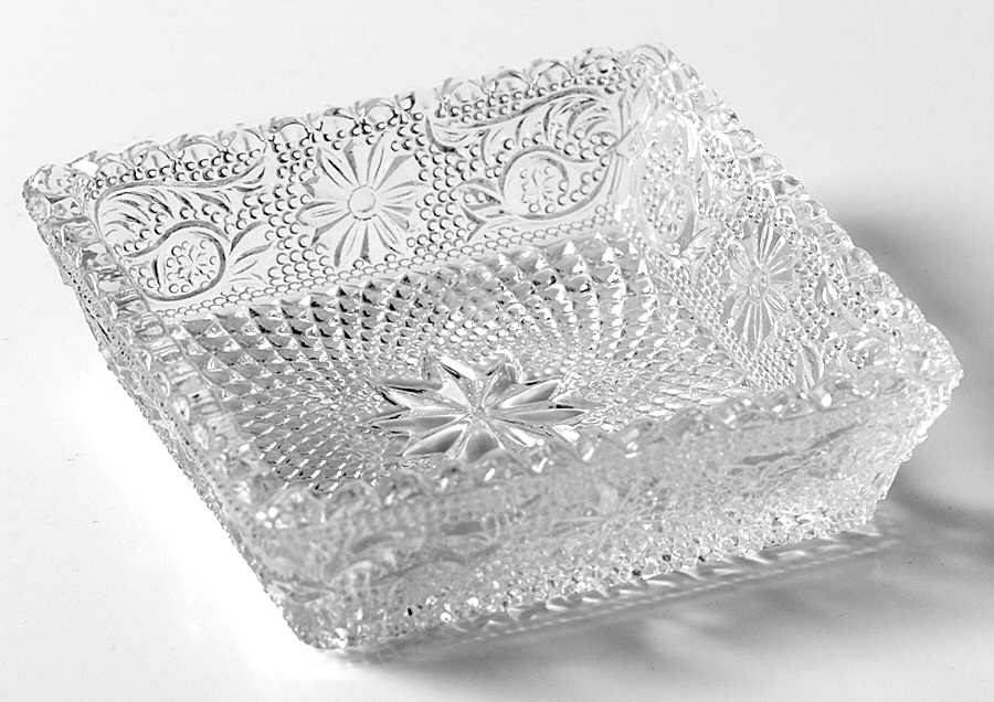 Sandwich Clear (Stem 41) Small Square Ashtray by Duncan & Miller-1