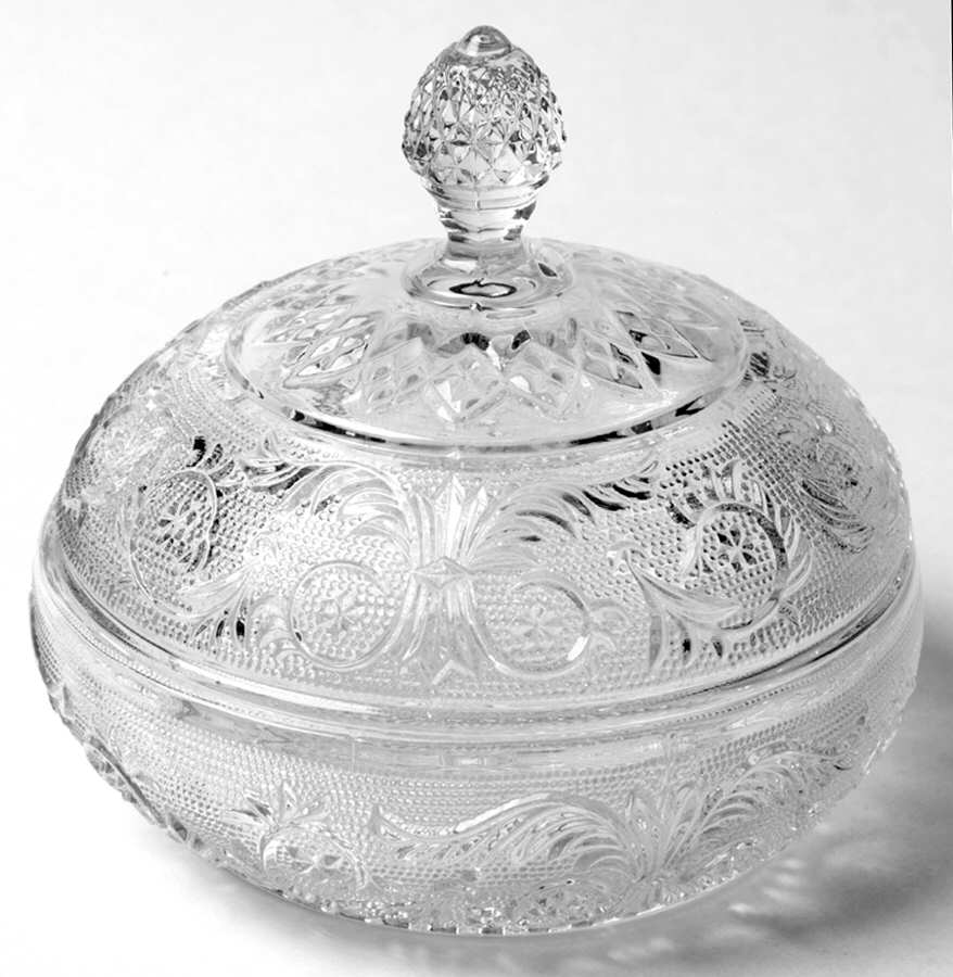 Sandwich Clear (Stem 41) Candy Dish & Lid by Duncan & Miller-1
