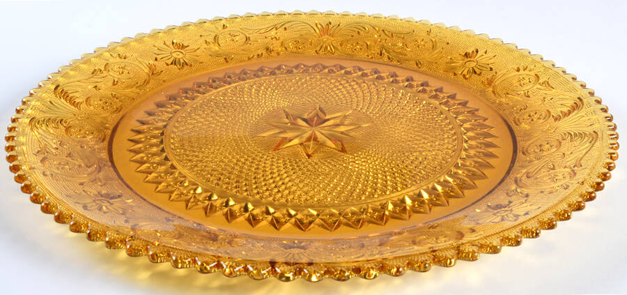 Sandwich Amber (Stem 41) Torte Plate by Duncan & Miller-1