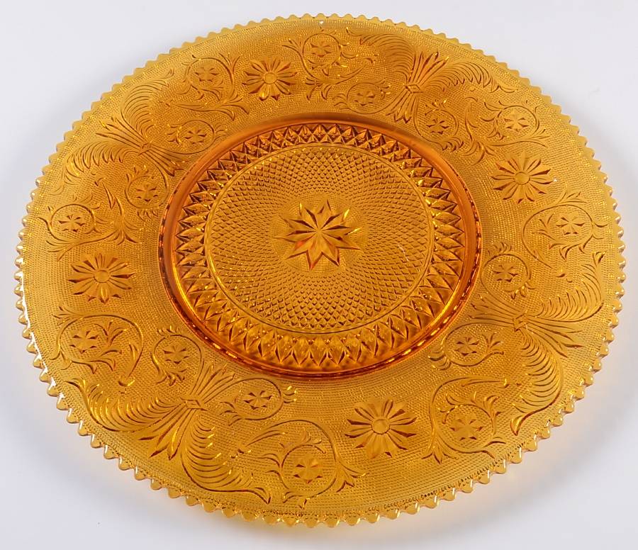 Sandwich Amber (Stem 41) Large Torte Plate by Duncan & Miller-1