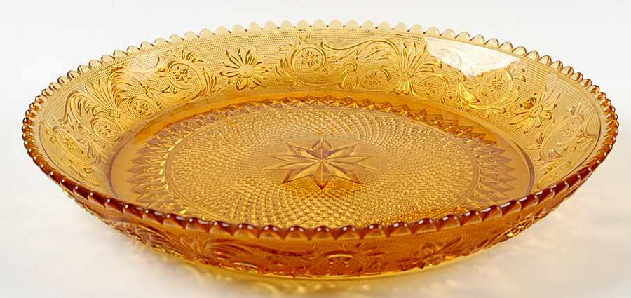 Sandwich Amber (Stem 41) Gardenia Bowl by Duncan & Miller-1