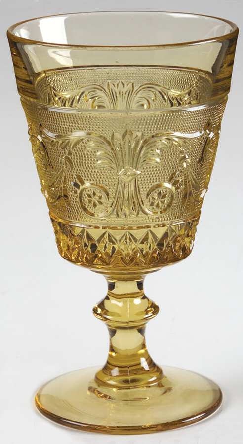 Sandwich Amber (Stem 41) Water Goblet by Duncan & Miller-1