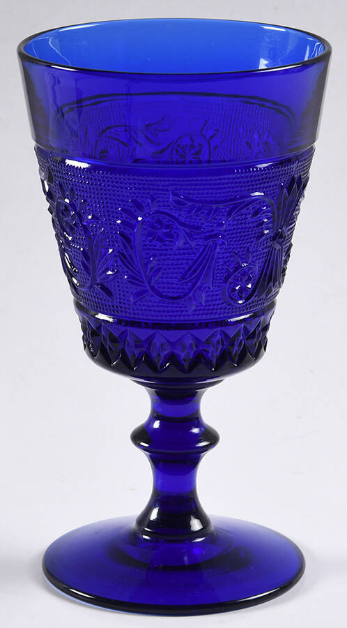 Sandwich Cobalt Blue (Stem 41) Tall Water Goblet by Duncan & Miller-1