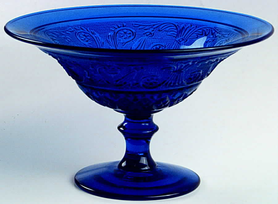 Sandwich Cobalt Blue (Stem 41) 4" Footed Low Comport by Duncan & Miller-1