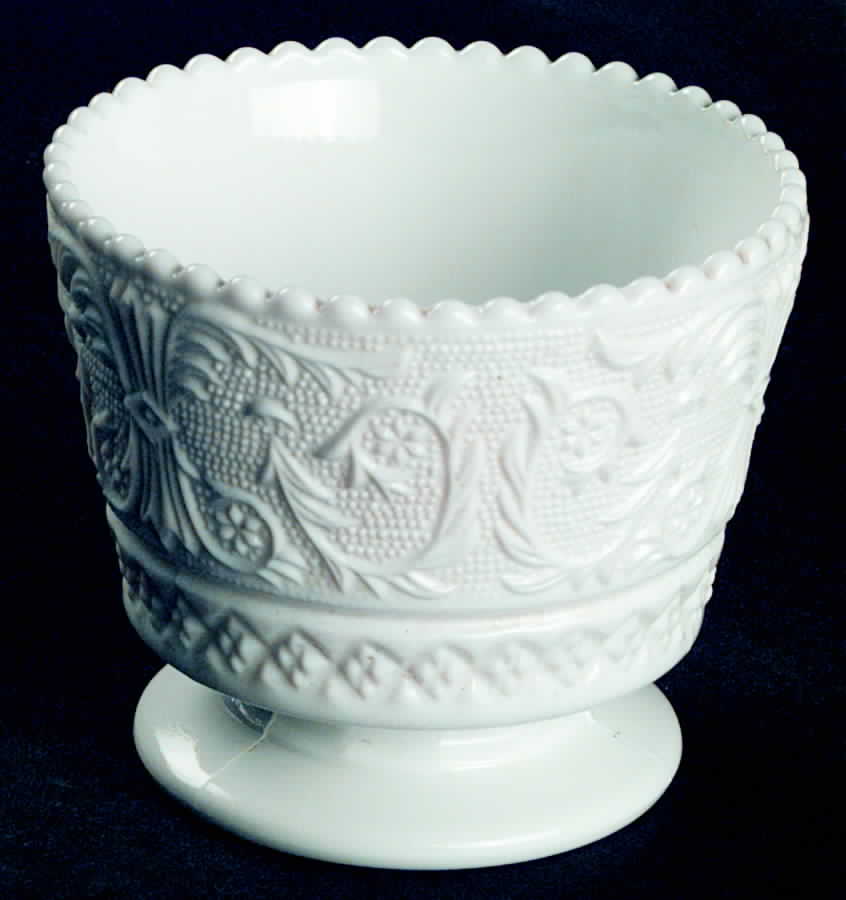 Sandwich Milk Glass (Stem 41) Open Sugar by Duncan & Miller-1